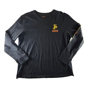 Tecovas Mens XL Long Sleeve Graphic T-Shirt Black Fast As Lightning Rodeo Bronc